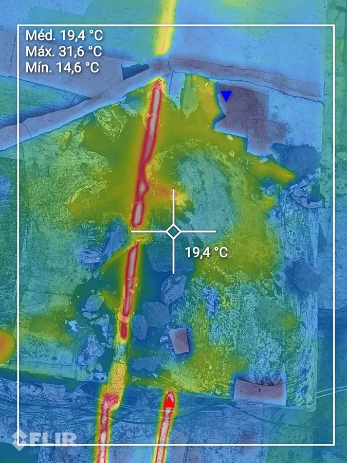 Mapa térmico do piso antes da abertura